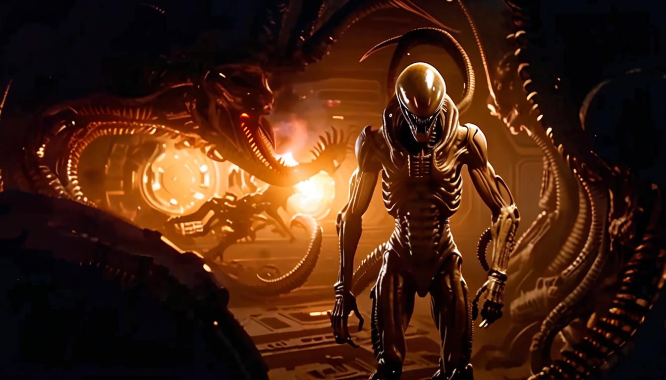  xenomorph, female, monster, space, realism, horror, bio, mechanics, ancient egypt