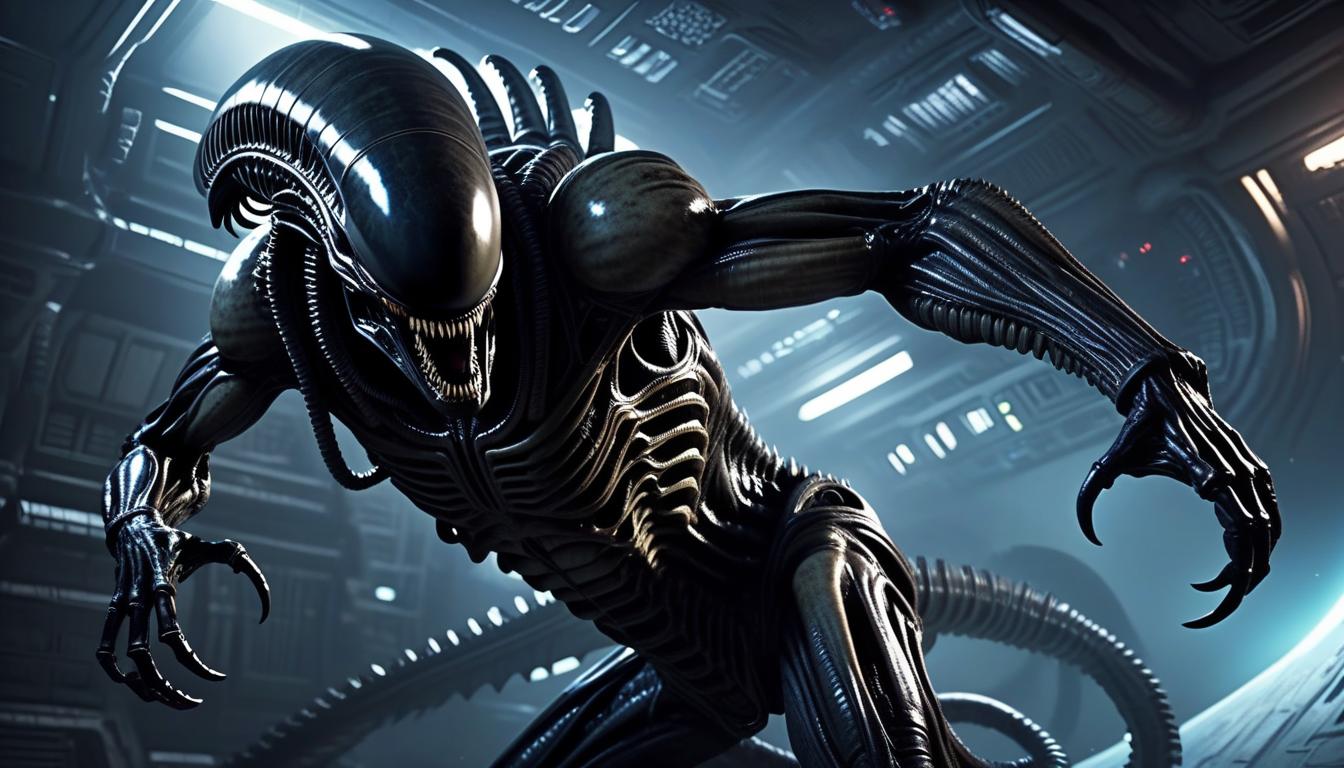  xenomorph, monster, space, realism, horror, bio, mechanics, ancient egypt