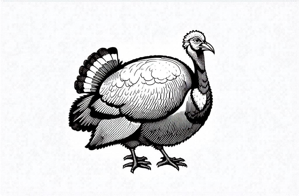  contour, very simple image in one unbroken black ink line, single line of turkey, engraving illustration, icon isolated on white background ar 3:2 using a single continuous black line ink brushon white background, drawing should be created without lifting the pen, recognizable features of turkey, engraving illustration, icon isolated on white background ar 3:2 in one unbroken line