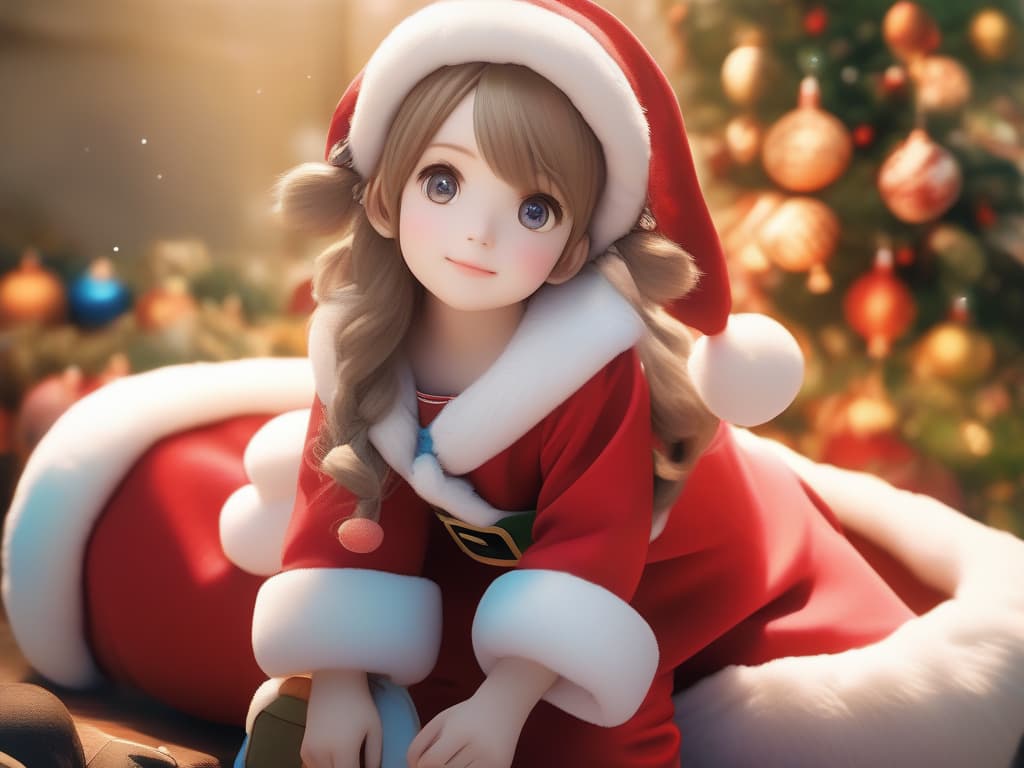  santa cosplay, cute, 1girl, fluffy, christmas, masterpiece, best quality,8k,ultra detailed,high resolution,an extremely delicate and beautiful,hyper detail