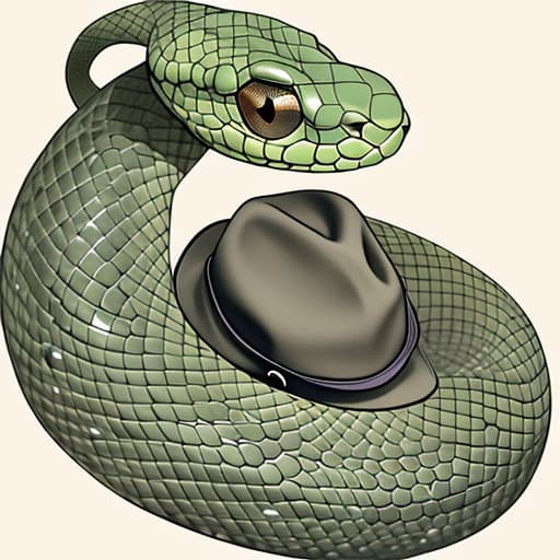  A snake that has a hat