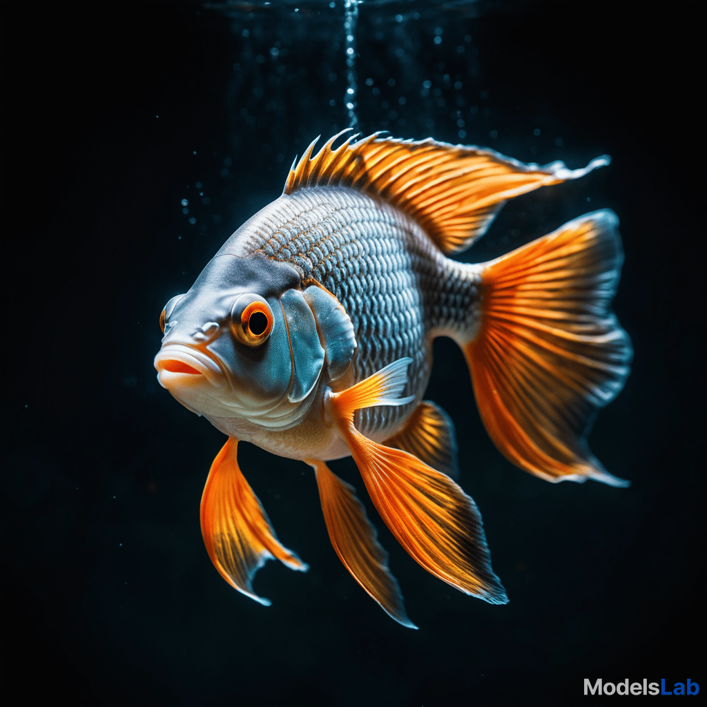  fish hyperrealistic, full body, detailed clothing, highly detailed, cinematic lighting, stunningly beautiful, intricate, sharp focus, f/1. 8, 85mm, (centered image composition), (professionally color graded), ((bright soft diffused light)), volumetric fog, trending on instagram, trending on tumblr, HDR 4K, 8K