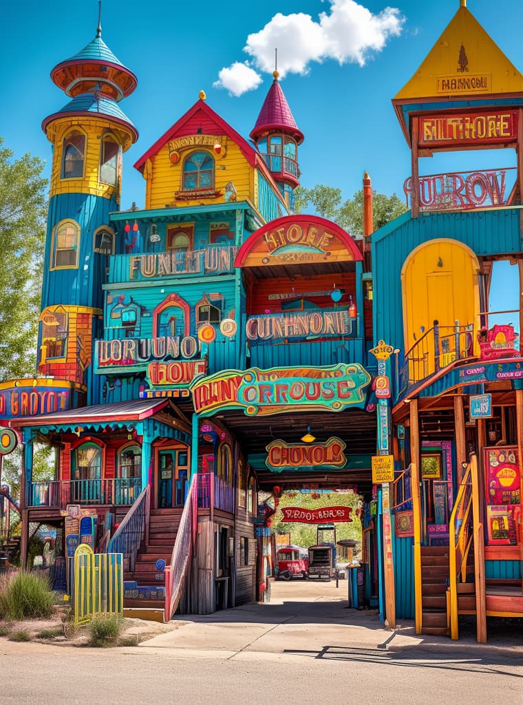  entering funhouse town in color