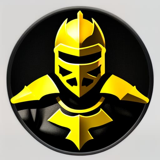  generate me a simple yellow knight icon on a black background