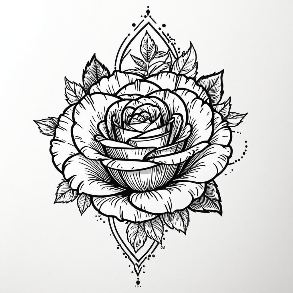  suck rose, flower, rose,(tattoo), tattoo design