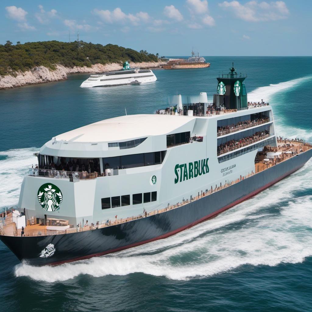  starbucks ship on the sea , profile image style