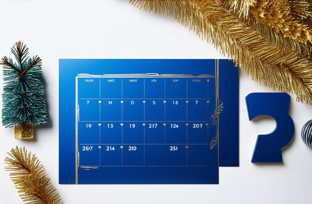  professional detailed photography, christmas advent calendar in blue and gold color ar 3:2, (muted colors, dim colors, soothing tones), (vsco:0.3)