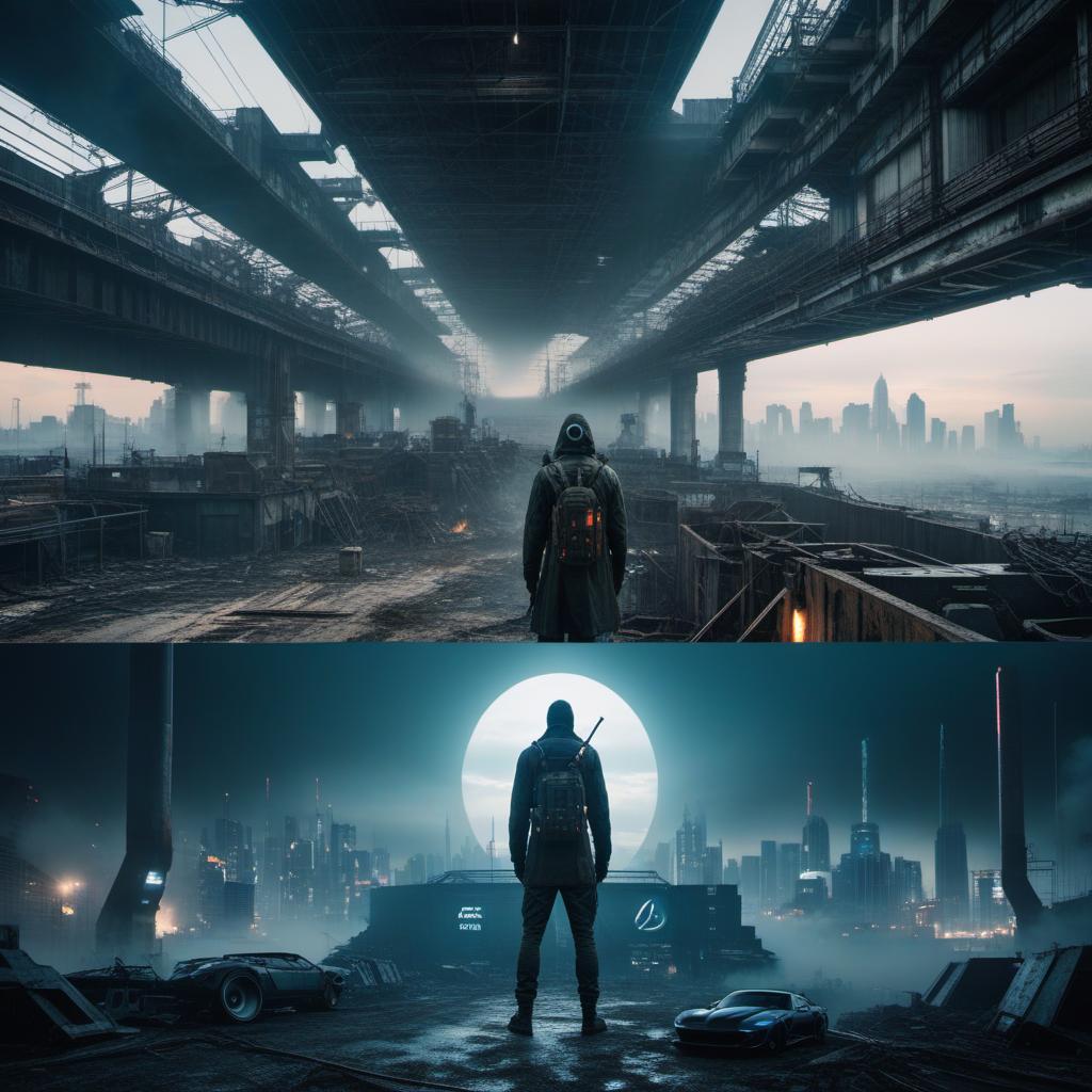  an epic album cover, splicor and aphex twin with a dystopian feel., ((anime)) hyperrealistic, full body, detailed clothing, highly detailed, cinematic lighting, stunningly beautiful, intricate, sharp focus, f/1. 8, 85mm, (centered image composition), (professionally color graded), ((bright soft diffused light)), volumetric fog, trending on instagram, trending on tumblr, HDR 4K, 8K