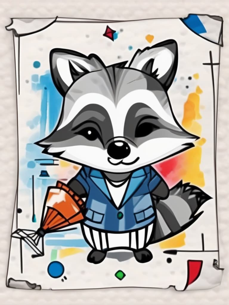  ((super cute raccoon: 1.4)){(("congratulations": 1.5))text picture},