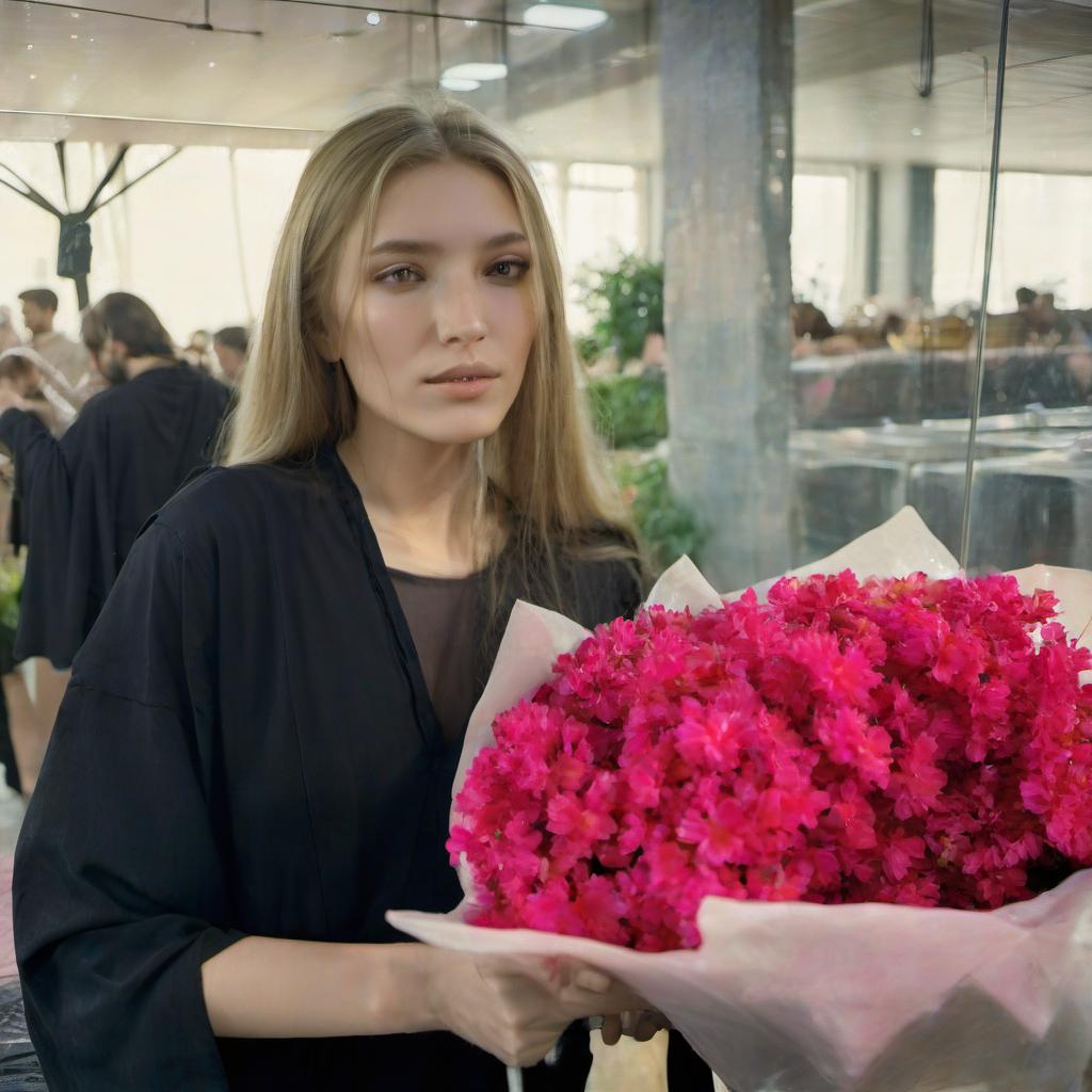  (lush hairstyle:1.5) , сделать лицо моложе, (very long fair hair), blondy hair, dressed in (closed black greek tunic) with (black greek trousers); maximum detail, maximum quality, specular lighting, shallow depth of field, smooth, cinematic film still, film photography style