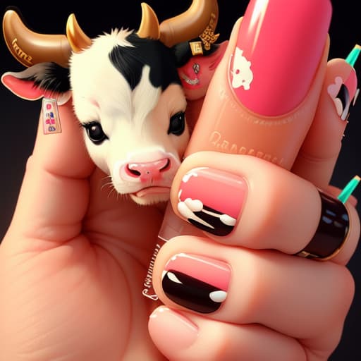  make a cow nail art set