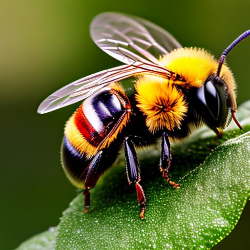 redshift style A cute little bee with a crown hyperrealistic, full body, detailed clothing, highly detailed, cinematic lighting, stunningly beautiful, intricate, sharp focus, f/1. 8, 85mm, (centered image composition), (professionally color graded), ((bright soft diffused light)), volumetric fog, trending on instagram, trending on tumblr, HDR 4K, 8K