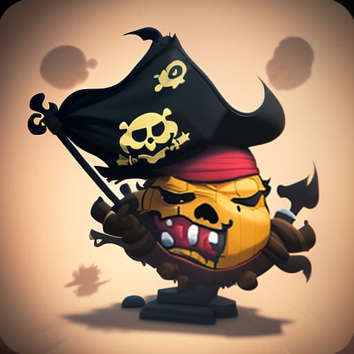  game icon, cartoon style. the pirate flag. best quality, ultra detailed