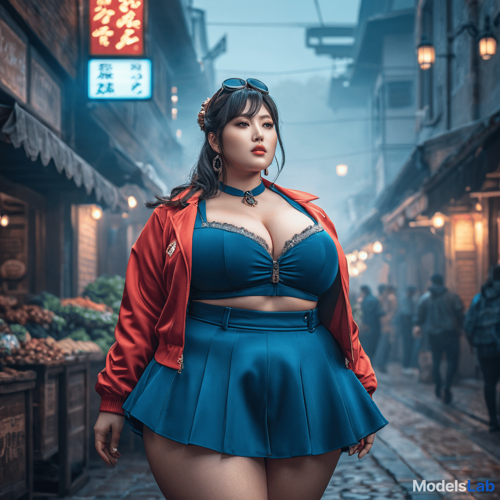  fat anime girl  hyperrealistic, full body, detailed clothing, highly detailed, cinematic lighting, stunningly beautiful, intricate, sharp focus, f/1. 8, 85mm, (centered image composition), (professionally color graded), ((bright soft diffused light)), volumetric fog, trending on instagram, trending on tumblr, HDR 4K, 8K