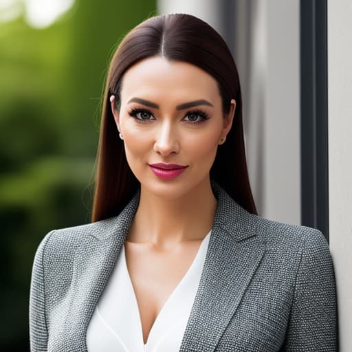  corporate headshot of a successful british businesswoman wearing smart designer clothes, perfectly framed with the subject's face central in frame. good skin, clear eyes, smart hair., in soft gaze, looking straight at the camera, skin blemishes, imperfect skin, skin pores, no makeup, no cosmetics, matured, solo, centered, raw photo, detailed, clear features, sharp focus, film grain, 8k uhd, candid portrait, natural lighting hyperrealistic, full body, detailed clothing, highly detailed, cinematic lighting, stunningly beautiful, intricate, sharp focus, f/1. 8, 85mm, (centered image composition), (professionally color graded), ((bright soft diffused light)), volumetric fog, trending on instagram, trending on tumblr, HDR 4K, 8K