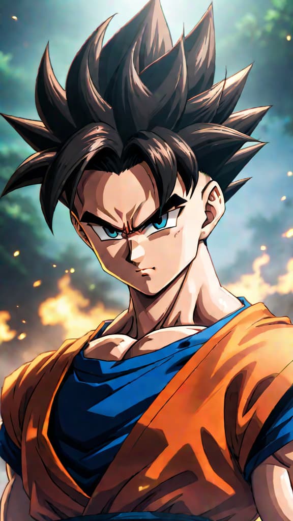  anime art of gohan from dragon ball z showing his fading power due to academic focus. hyperrealistic, full body, detailed clothing, highly detailed, cinematic lighting, stunningly beautiful, intricate, sharp focus, f/1. 8, 85mm, (centered image composition), (professionally color graded), ((bright soft diffused light)), volumetric fog, trending on instagram, trending on tumblr, HDR 4K, 8K