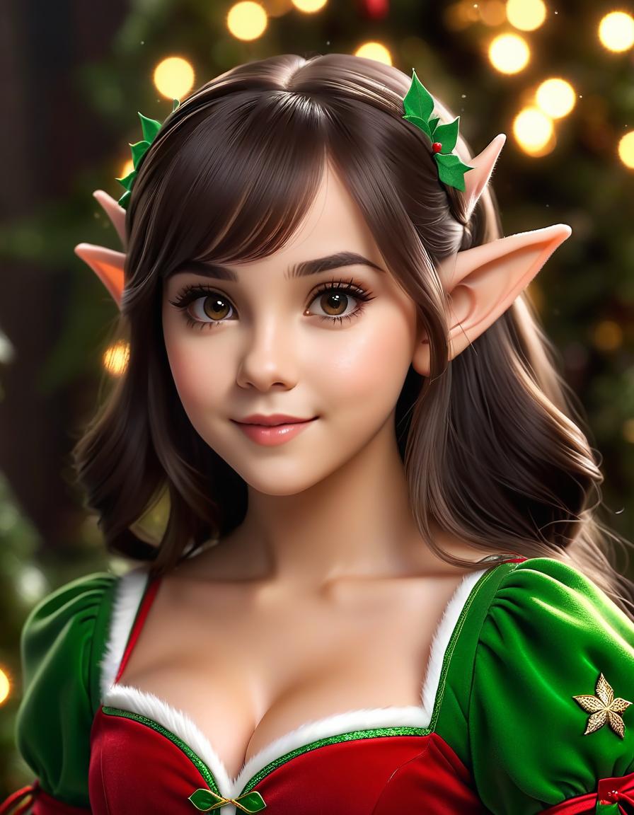  sofia letyago in the image of a cute elf, with small elf ears,