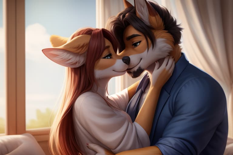  Young anthro , father with on , anthro female, , , , , anthro male, duo, , age difference, , , , love, ing , ing ,, open eyes, digital art, masterpiece, 4k, fine details,