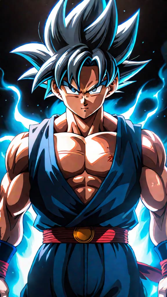  anime art, goku from dragon ball, ultra instinct, divine aura, gods of destruction in awe, celestial energy hyperrealistic, full body, detailed clothing, highly detailed, cinematic lighting, stunningly beautiful, intricate, sharp focus, f/1. 8, 85mm, (centered image composition), (professionally color graded), ((bright soft diffused light)), volumetric fog, trending on instagram, trending on tumblr, HDR 4K, 8K