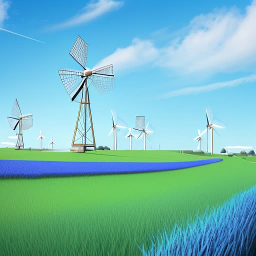  background image, blue background, sky, grass, windmill, dream,