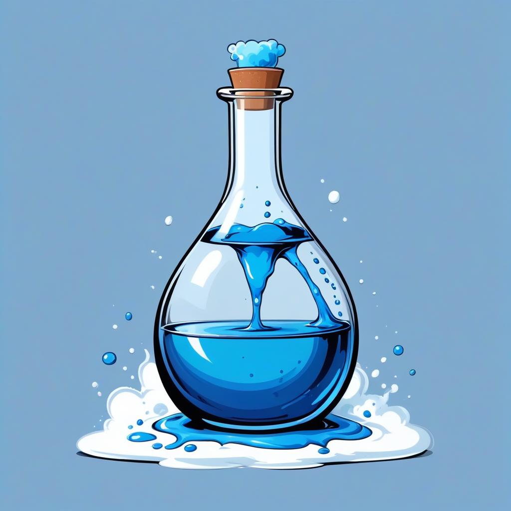  nice lab flask with blue liquid, t shirt design