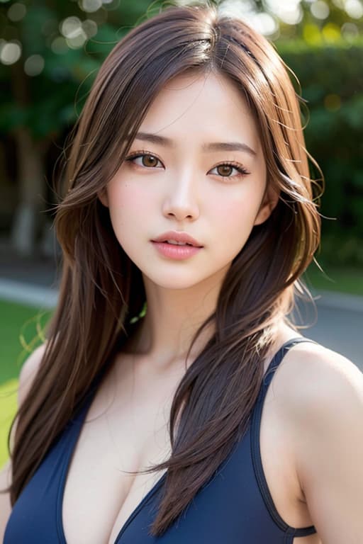  (wearing clothes:1), (Don't expose skin:1), Beauty, brown hair, long hair, wearing swimsuit, (Masterpiece, BestQuality:1.3), (ultra detailed:1.2), (hyperrealistic:1.3), (RAW photo:1.2),High detail RAW color photo, professional photograph, (Photorealistic:1.4), (realistic:1.4), ,professional lighting, (japanese), beautiful face, (realistic face)