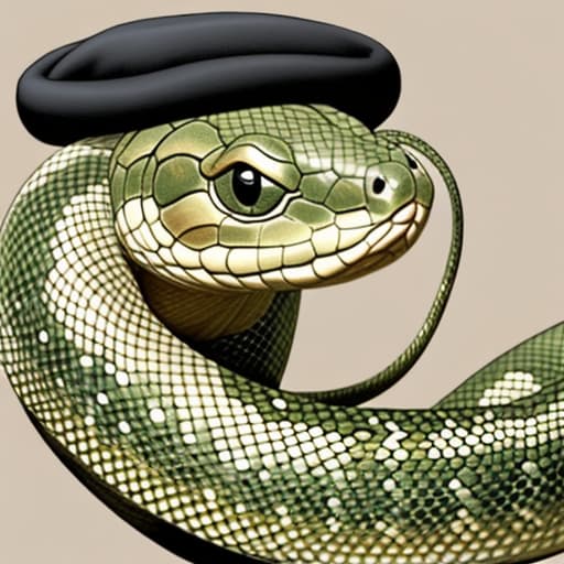  A snake that has a hat