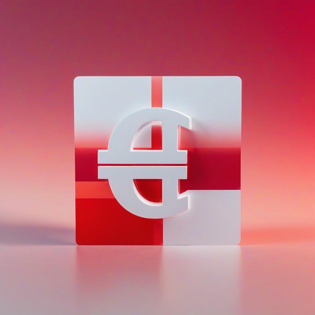  logo for the account on the form where the main sign is the white currency pound (uk currency) in the form of a square against the background with a red gradient 2d logo