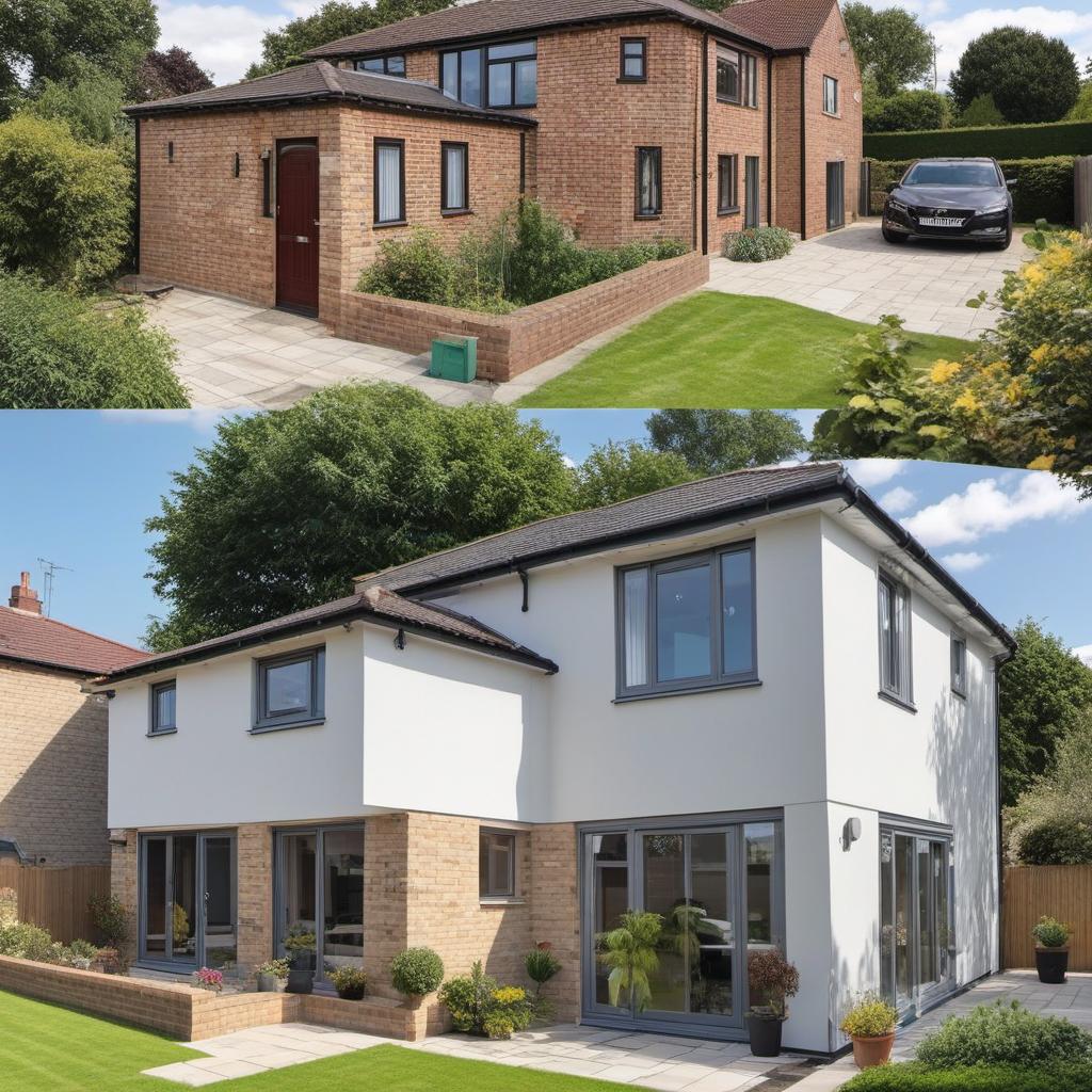  house before and after external wall insulation, profile image style