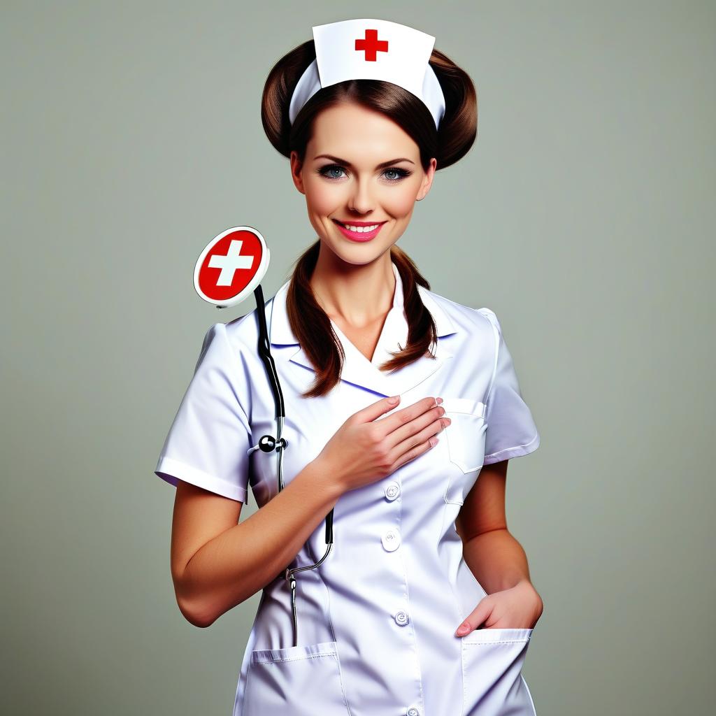   with large s, in the form of a nurse