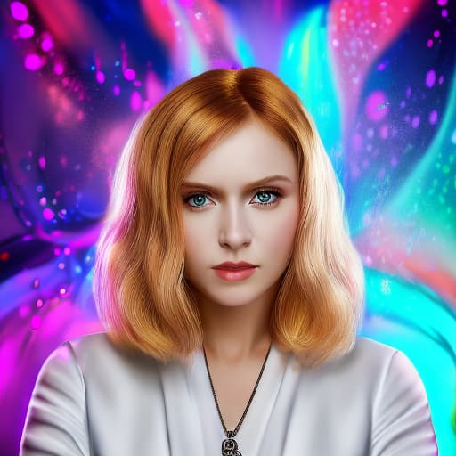 portrait+ style Russian queer TV actress blonde female face