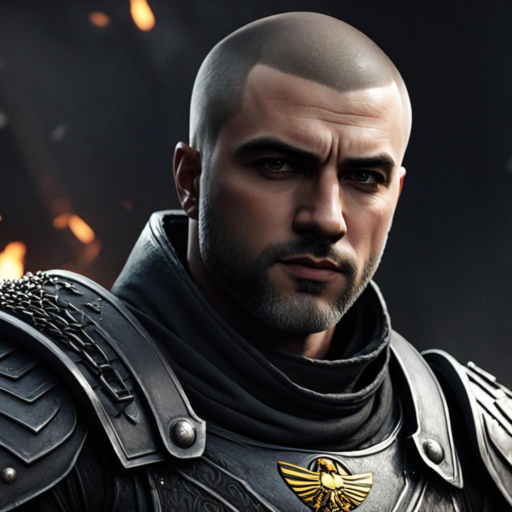  malcolm burns (lord burns), buzz cut and he’s black and he’s a warlord , antagonist, protagonist which means he can be a good guy or a villain depending on the situation he’s in photo realistic, highly intricate and detailed, masterpiece, ultra high res,photography,8k resolution