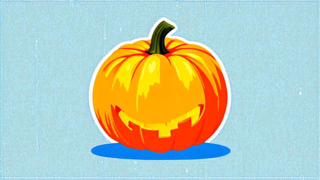  flat illustration, flaticon, (illustration:1.15), pumpkin, logo, avatar, illustration, outline ar 16:9, [cory loftis, strobist, pascal campion :: 0.2]