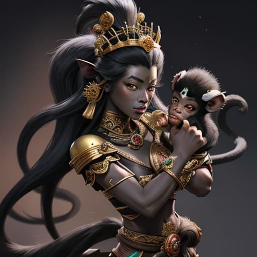  please make a black legend monkey king for me.v6