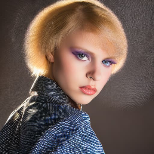 portrait+ style Russian LGBT queer dancer blonde female face