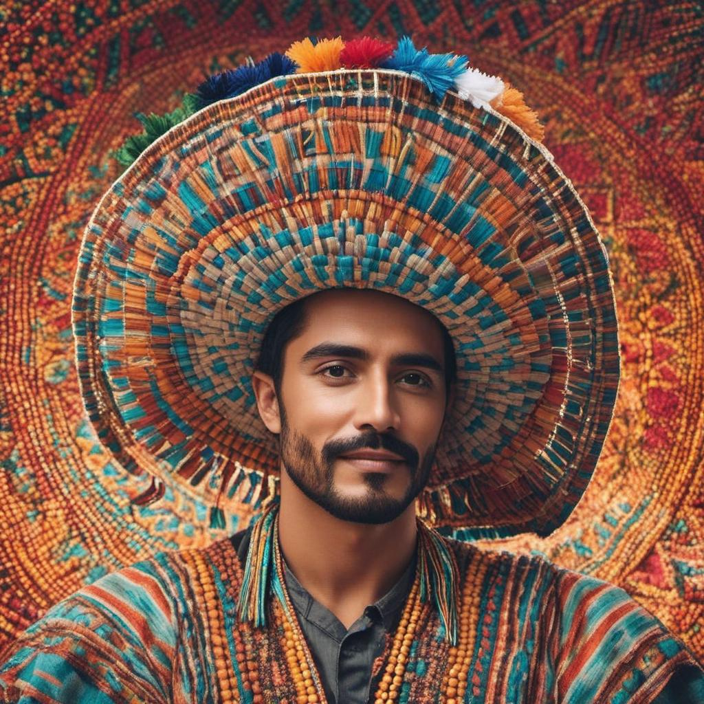  a man with i a mexican hat, profile image style