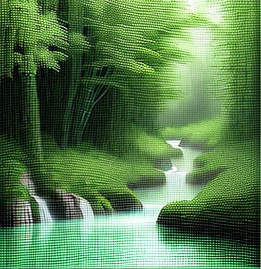  green,spring,bamboo forest,(river:1.2),flowingwater.nature,poetic atmosphere,green theme(masterpiece:1.2),best picture quality,highdefinition,original,extremely goodwallpaper,perfect light,(extremely good cg:1.2)