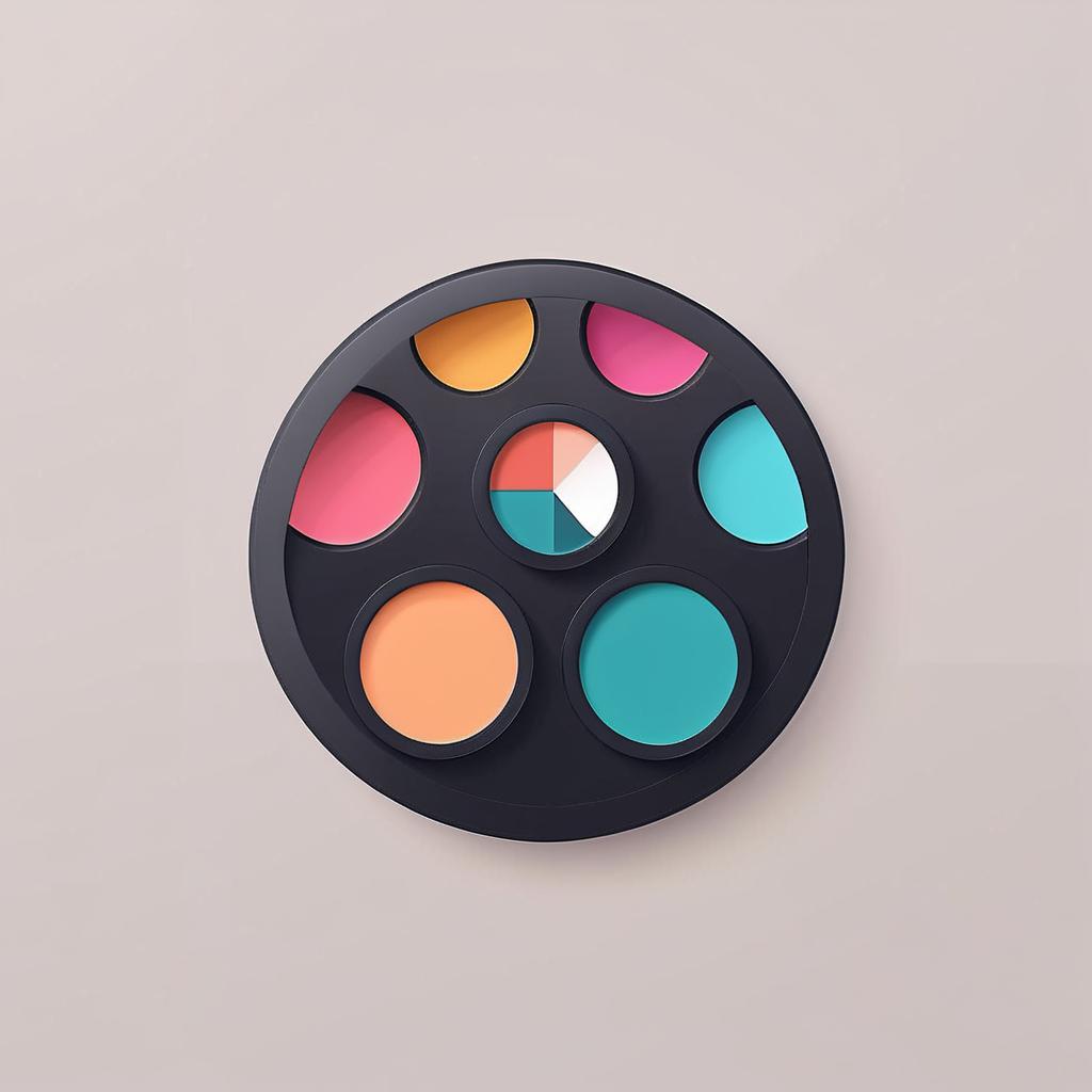  make up palette, (ios style mobile app icon:1.5), logo, midjourney style, hq, hightly detailed, 4k