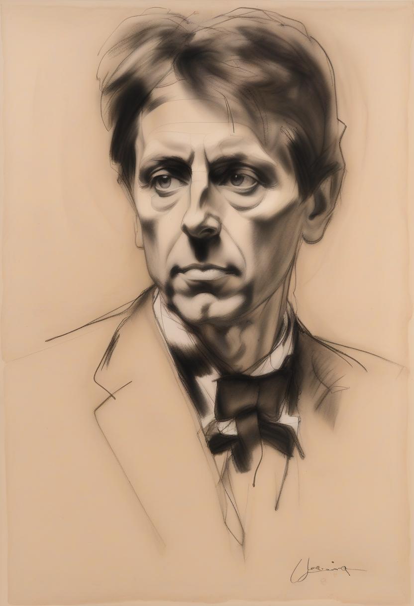  conte, charcoal and graphite on paper, abstract portrait by john singer sargent