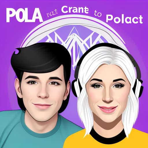  Create a logo for a podcast hosted by a trans women w and a straight man who are twins with the name , “polar opposites “