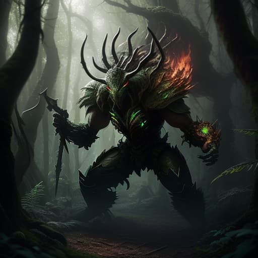  Draw a battle between Broodmother and Tinker in the forest. Вырисуй сражение Broomother и Tinker в лесу. hyperrealistic, full body, detailed clothing, highly detailed, cinematic lighting, stunningly beautiful, intricate, sharp focus, f/1. 8, 85mm, (centered image composition), (professionally color graded), ((bright soft diffused light)), volumetric fog, trending on instagram, trending on tumblr, HDR 4K, 8K
