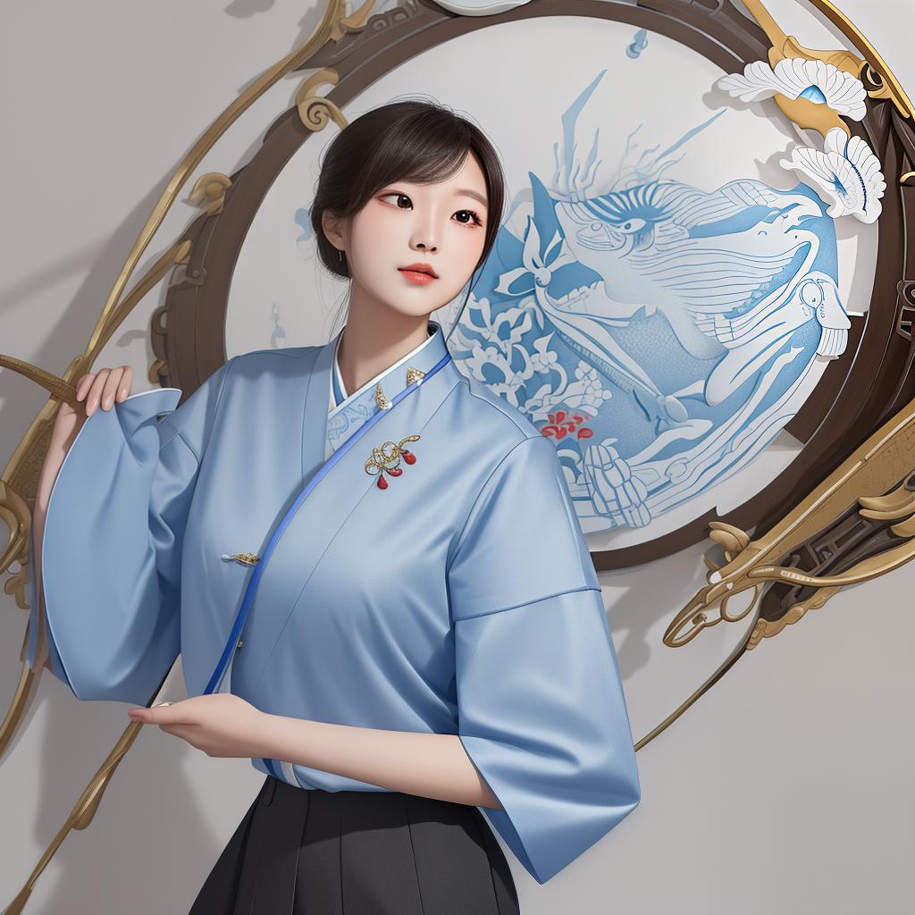  masterpiece, best quality,A Chinees female profile, business attire, clean background,