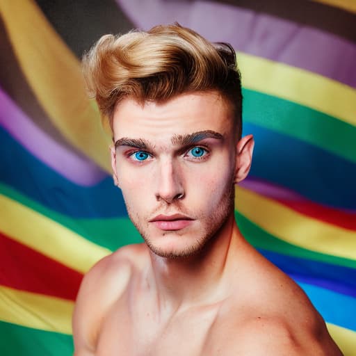 portrait+ style Russian LGBT queer match blonde hunk dude face