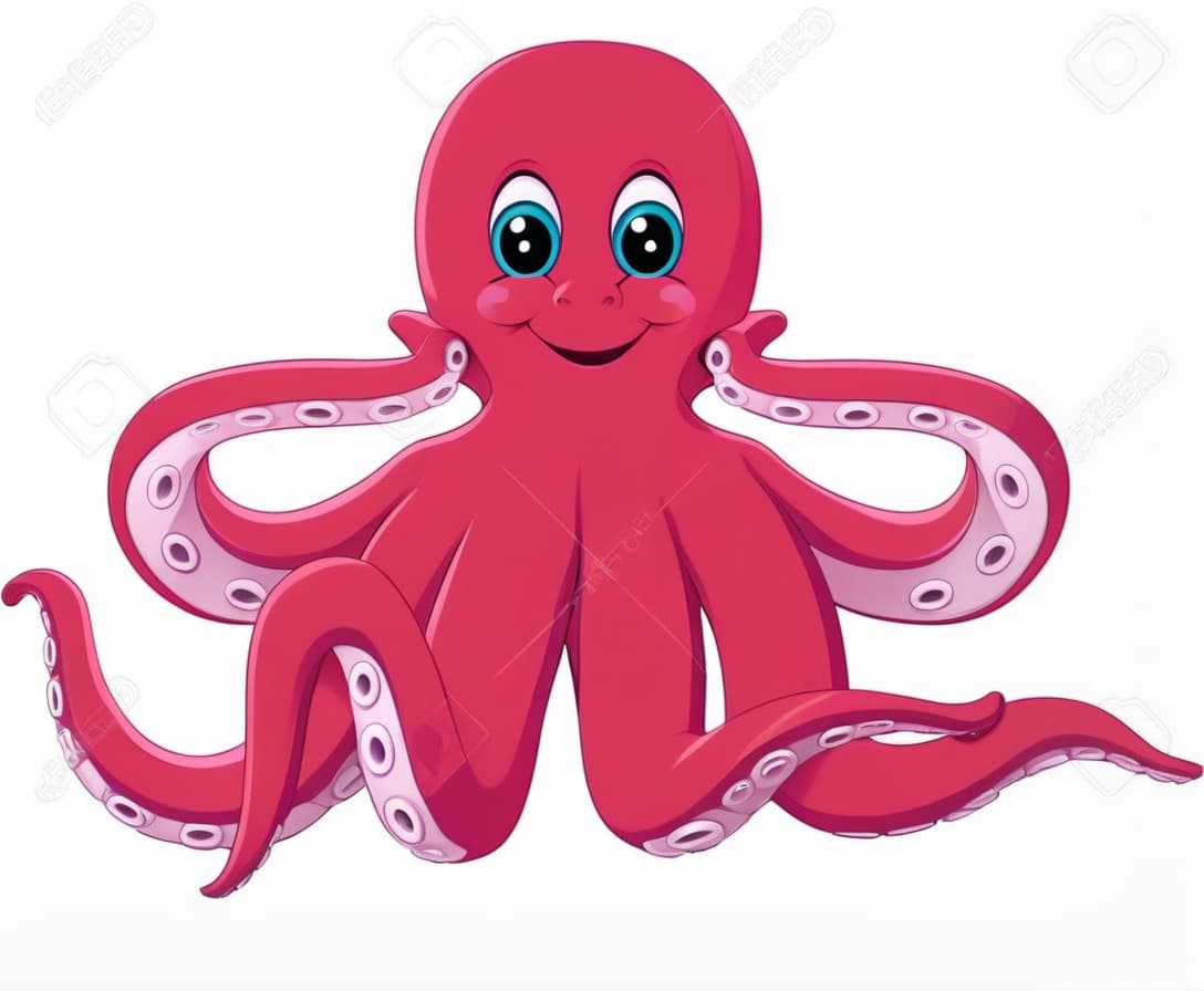  octopus smiles in 3d style