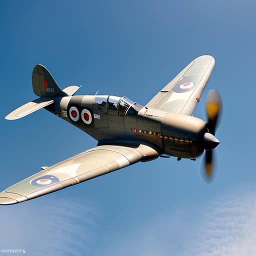  exciting image of wartime spitfire aircraft in flight with sunshine glinting on its wings. suitable for glossy book cover hyperrealistic, full body, detailed clothing, highly detailed, cinematic lighting, stunningly beautiful, intricate, sharp focus, f/1. 8, 85mm, (centered image composition), (professionally color graded), ((bright soft diffused light)), volumetric fog, trending on instagram, trending on tumblr, HDR 4K, 8K