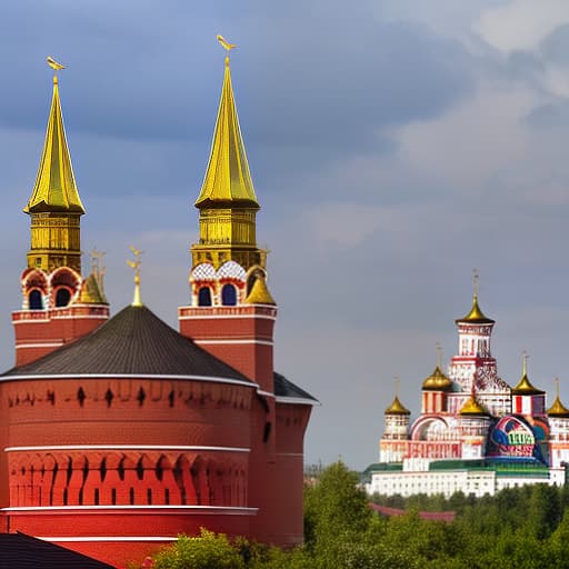 dvarchmodern kremlin tower wall logo hyperrealistic, full body, detailed clothing, highly detailed, cinematic lighting, stunningly beautiful, intricate, sharp focus, f/1. 8, 85mm, (centered image composition), (professionally color graded), ((bright soft diffused light)), volumetric fog, trending on instagram, trending on tumblr, HDR 4K, 8K