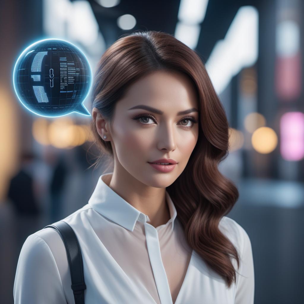  A scene showing a friendly AI assistant trying to understand a term that seems unfamiliar. The AI assistant, depicted as a digital avatar or screen, has a thoughtful expression, with question marks or a confused bubble above its head. The background can be a simple, clean digital interface or a virtual space reflecting a conversation in progress. hyperrealistic, full body, detailed clothing, highly detailed, cinematic lighting, stunningly beautiful, intricate, sharp focus, f/1. 8, 85mm, (centered image composition), (professionally color graded), ((bright soft diffused light)), volumetric fog, trending on instagram, trending on tumblr, HDR 4K, 8K