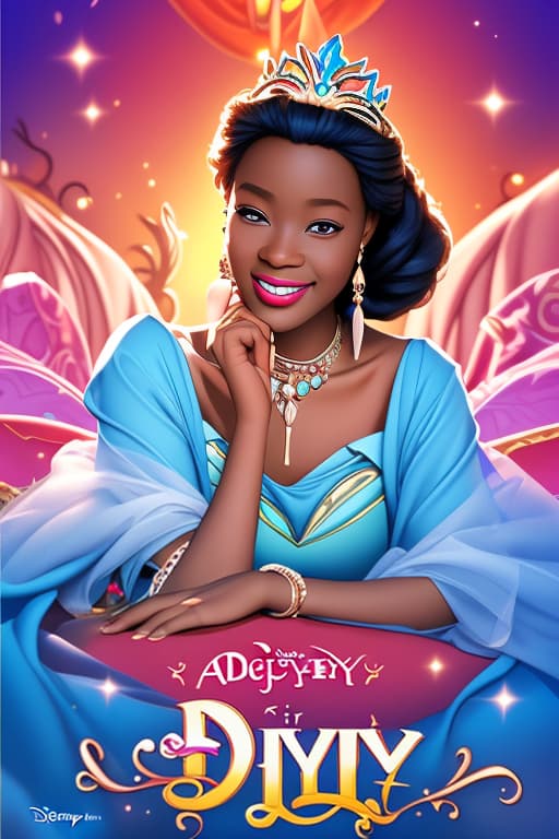  A Disney African Princess movie poster with the title Joy add the title in the poster