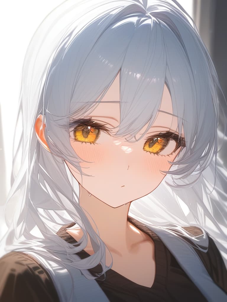  e cup, white hair, yellow eyes, masterpiece, best quality,8k,ultra detailed,high resolution,an extremely delicate and beautiful,hyper detail