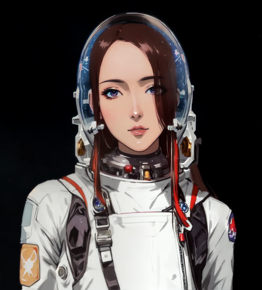  anime style, astronaut in space, fully detailed outer space background with stars, galaxies, nebulae, vibrant colors, wearing detailed space suit, cosmic scene, highly detailed spacesuit, complete space environment, clothing replace, space suit hyperrealistic, full body, detailed clothing, highly detailed, cinematic lighting, stunningly beautiful, intricate, sharp focus, f/1. 8, 85mm, (centered image composition), (professionally color graded), ((bright soft diffused light)), volumetric fog, trending on instagram, trending on tumblr, HDR 4K, 8K